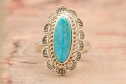 Genuine Sonoran Turquoise Sterling Silver Native American Ring